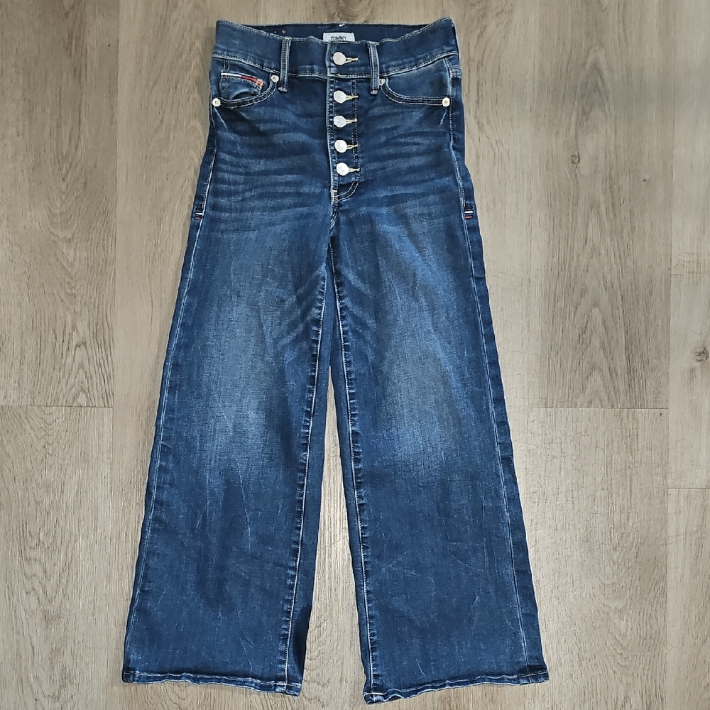 Tommy Hilfiger Blue Flare Wide Leg Jeans
